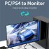 HD Multimedia Interface Switch 4K 60hz Splitter 1080P 3D HD Adapter ABS Bidirectional Switcher 2 In 1 Out 1 In 2 Out HD Hub black