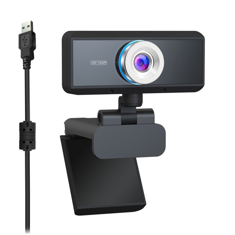 HD Webcam 1080P Built-in Microphone 180 Degrees Adjustable Video Web Cam black