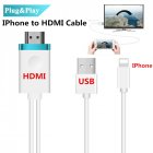 HDMI Cable for IPhone to HDMI Adapter Digital AV to 1080P HDTV Cord Converter for iPhone X/8/8+/7/7+/6/6+/5S HDMI Connector White + blue