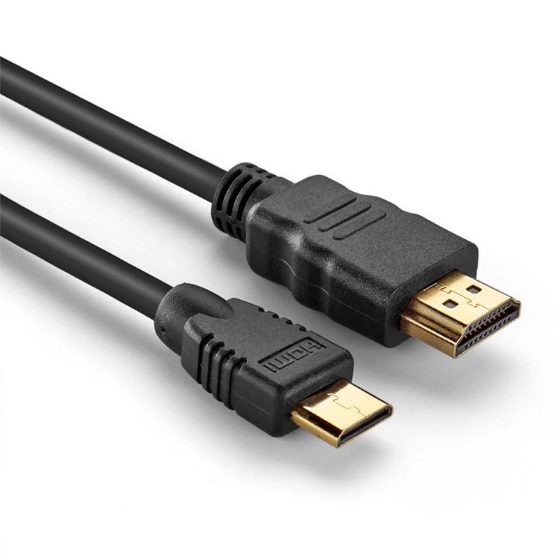 HDMI Mini Type C Male to Standard Male Cable Lead Full HD 1080P 1M Gold-plated TV Cable black