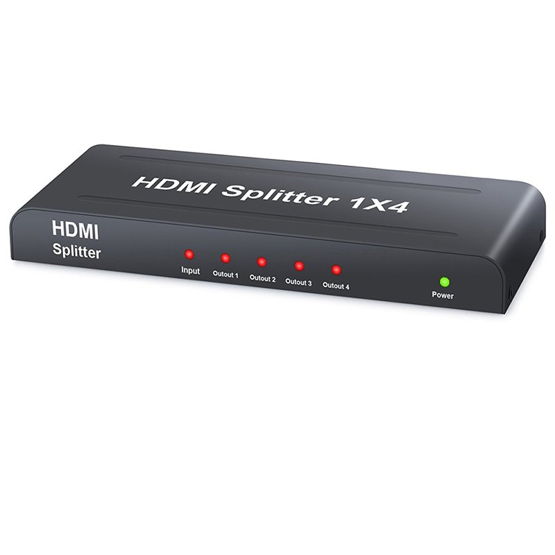 HDMI Splitter 1 In 4 Out HDMI 1.3 Distributor Divisor 1x4 Splitter Support UHD 1080P 3D 4K black