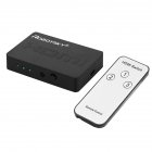 HDMI Splitter 3-port Cube Box Automatic Switch 3-in-1 Output Switch 1080p HD 1.4 with Remote Control HD TV Projector XBOX360 PS3 black