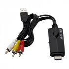 HDMI to RCA Cable 1080P HD Video to Audio Converter HDMI Male to RCA AV Component Converter for HDTV DVD TV  black