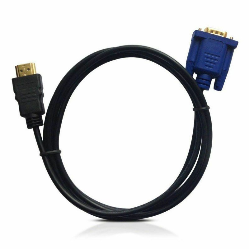 HDMI to VGA 1080P Adapter Cable HDMI Male to VGA HD-15 Male Connecting Cable black