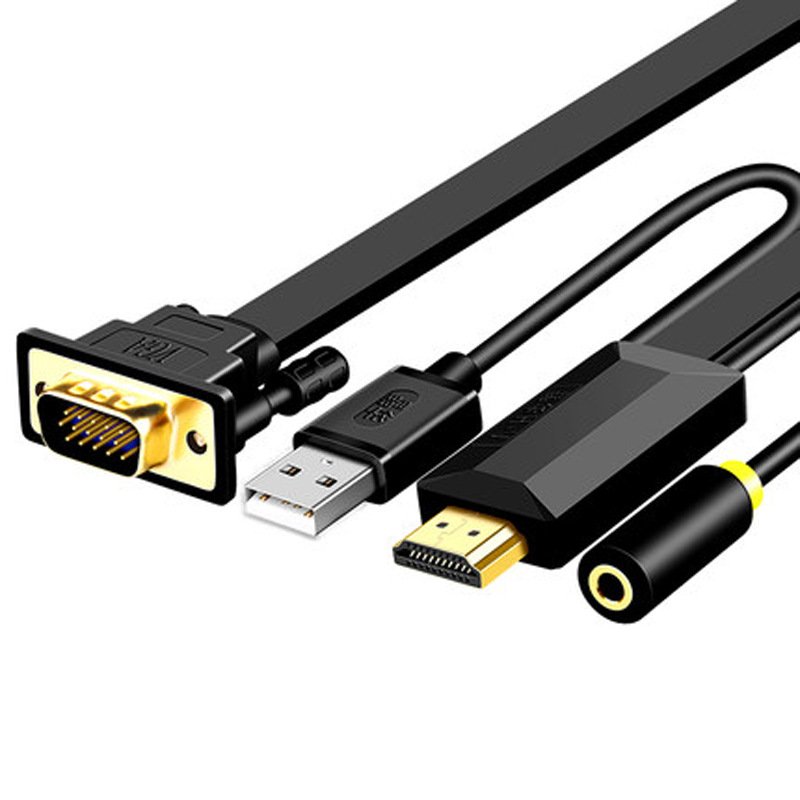 HDMI to VGA Cable HDMI To VGA Audio Synchronization Notebook Set-Top Box Connected Monitor Cable 1m