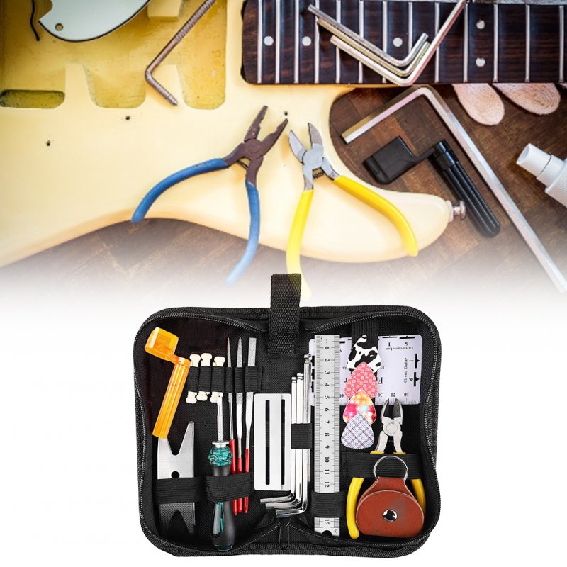 Guitar Repairing Tool Kit Guitar Care Maintenance Set String Fret Replace File Cleaning Accessories