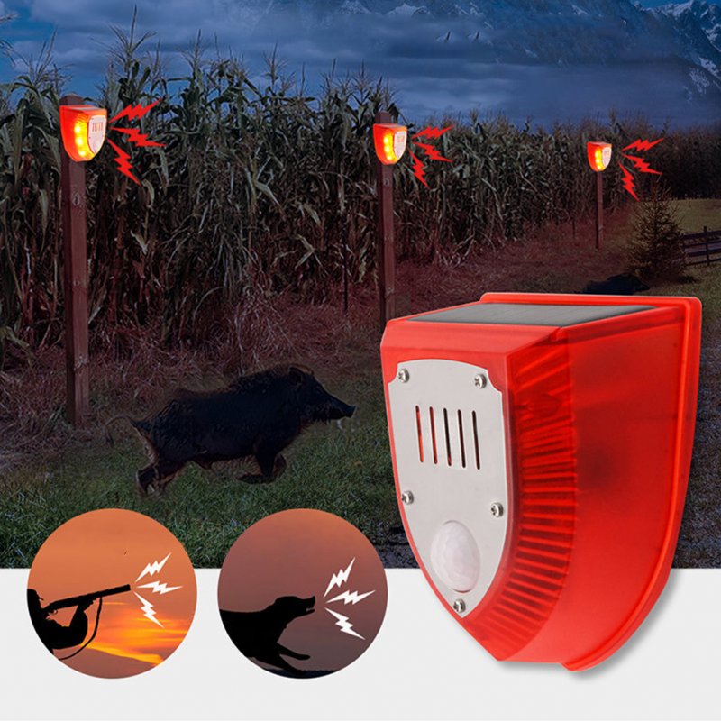 Outdoor Solar Security Siren 3 Modes Motion Sensor Alarm Animal Driver For Villa Farm Yard Garden 