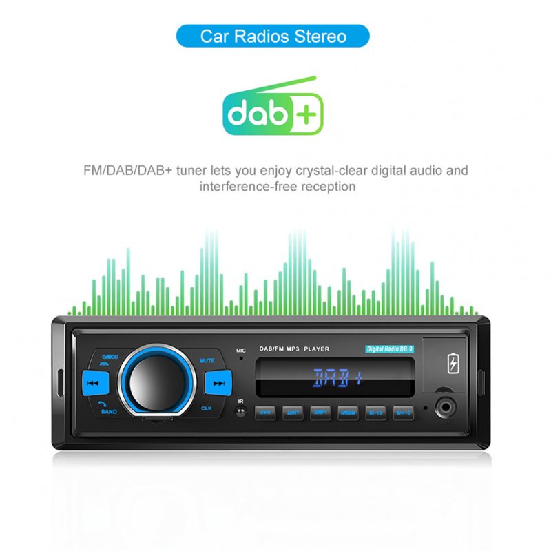 1 Din Dab Digital Fm Radio Bluetooth Hands-free Mp3 Player Steering Wheel Control Radio System 