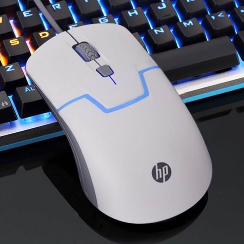 HP M100 Computer Controller Seven-color Led Illuminated Gaming Mouse white