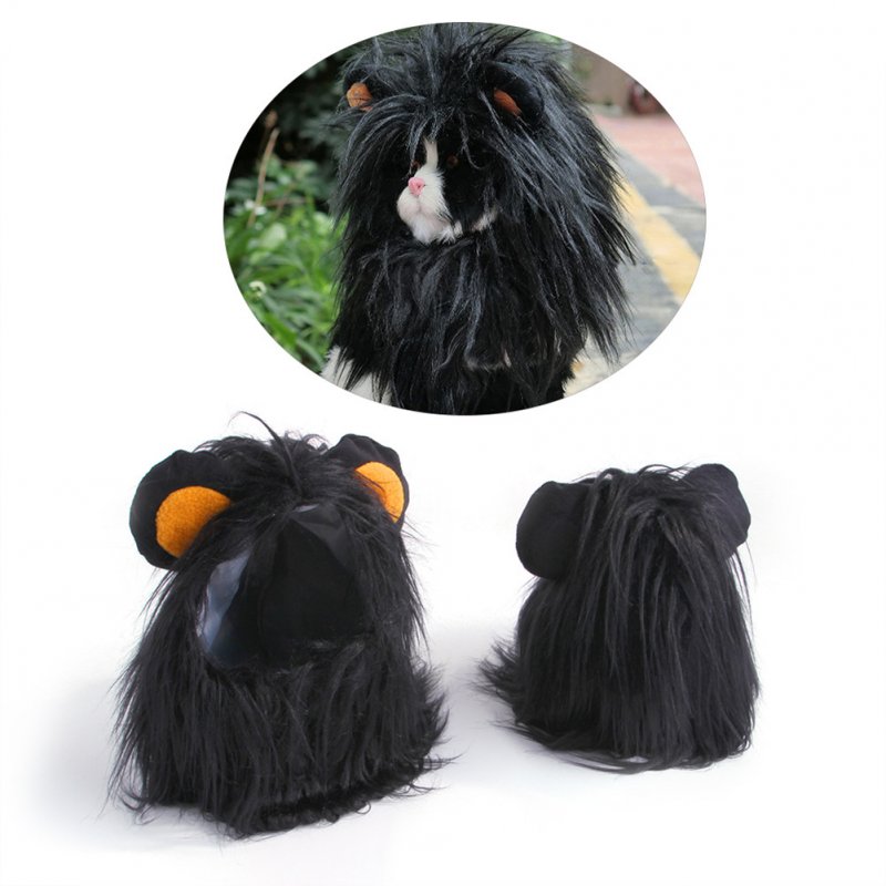 Polyester  Headgear Wig Hat Dog Cat Lion Shape Costume Pet Supplies M