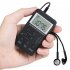 HRD 103 Radio Operated By USB Cable Rechargeable Excellent Reception Pocket Radio For Senior Running Walking Home black