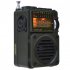 HRD 700 Radio AM FM SW Rechargeable Portable Mini Radio With Retractable Antenna TFCard Slot Music Player green