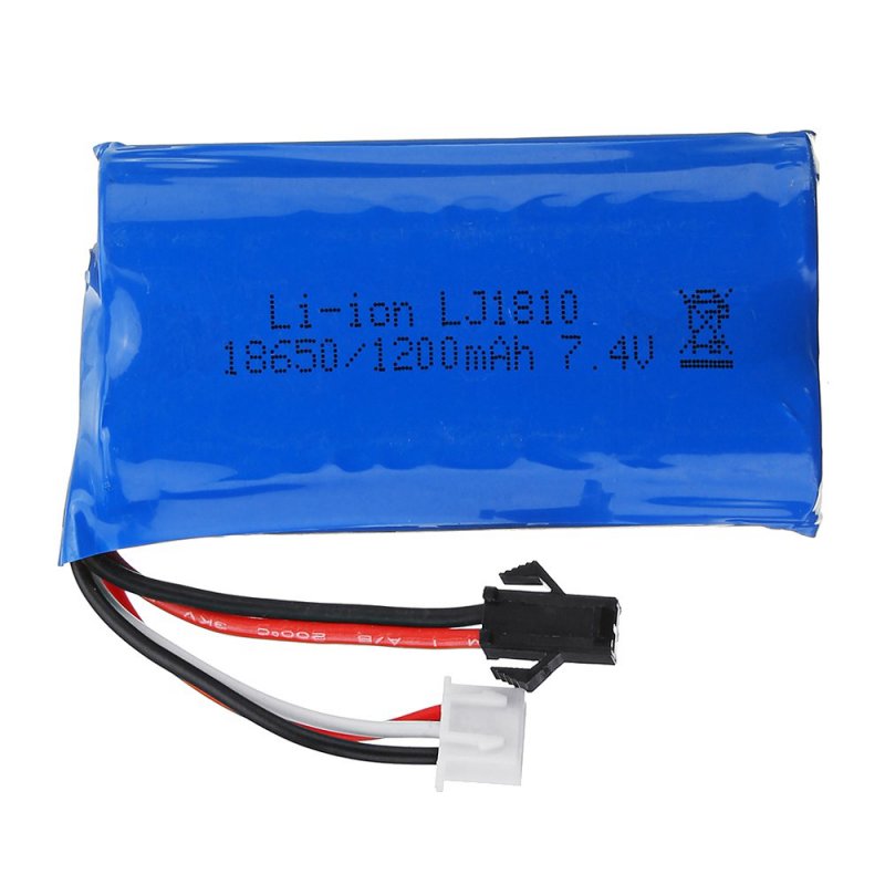 HS 18650 7.4V 1200mAh 25C 2S Li-ion Battery Anti-Reverse Plug for 18301/18302 18311/18312 Rc Car 7.4V 1200mAh