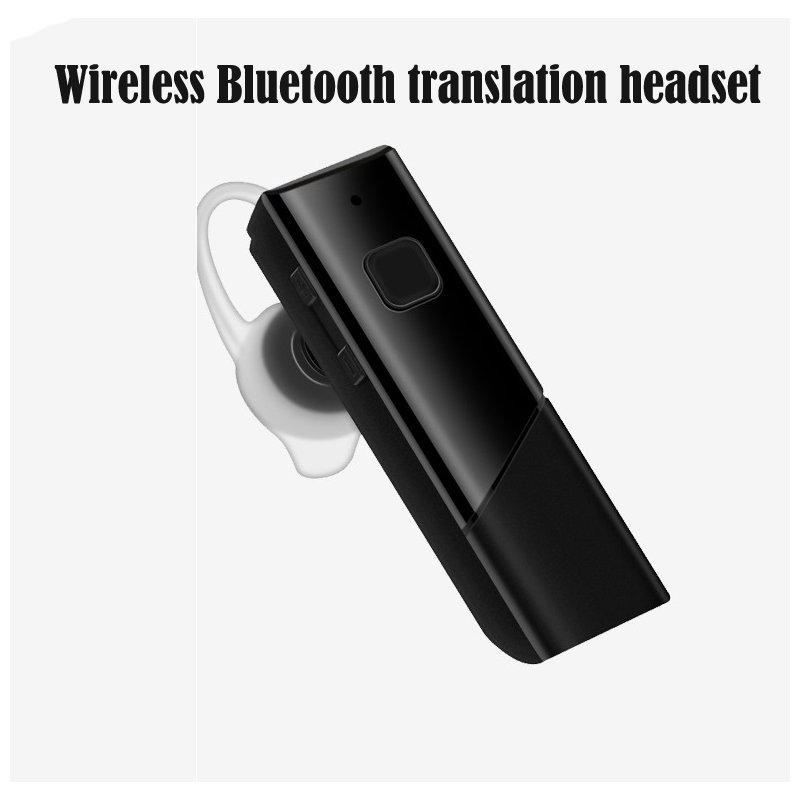 HT20 Smart Voice Translator Wireless Headset Bluetooth5.0 Earphone Multi Languages Instant Real-time Translation black