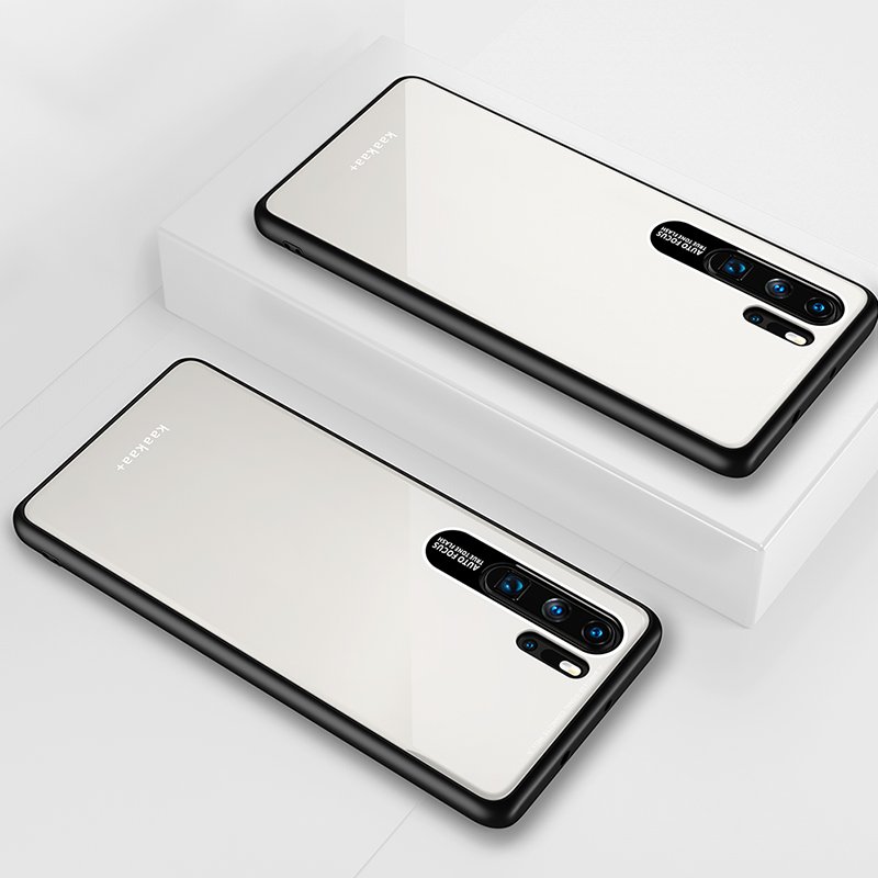 HUAWEI P30 Pro Simple Solid Color Acrylic Backboard + TPU Soft Edge Anti-scratch Anti-fall Protective Back Case white