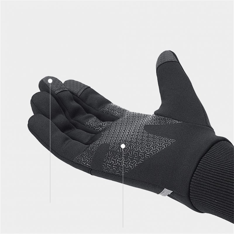 1 Pair Of Winter Waterproof Gloves Sports Fishing Touch Screen Ski Non-slip Warm Cycling Gloves black_M