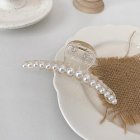 Hair Clip Pearl Plate Hair Side Clip Hairpin Grasping Clip Hair Ornaments 1#Small (16 pearls)
