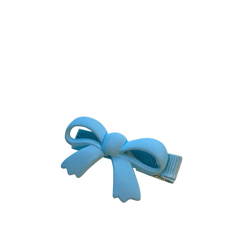 Hair  Clip Resin Sweet Candy Color Bowknot Hairpin Cute Simple Side Clip All-match Hair Ornament 8#Blue