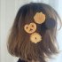 Hair  Clip Resin Sweet Fun Cookie Shape Hairpin Side Clip Creative Weird Hair Ornament 1 Cranberry Biscuit Hairpin