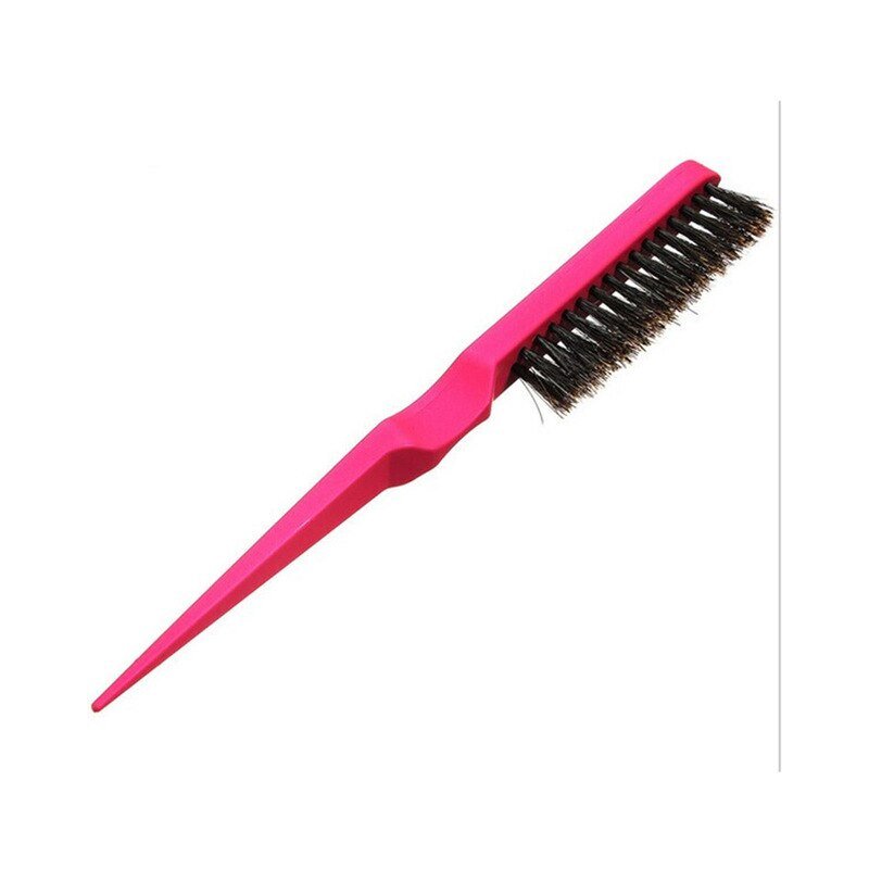 Hair Styling Tools 1pc Pink Plastic Salon comb hair teasing brush three row natural boar bristle hair comb Drop Ship 8f24