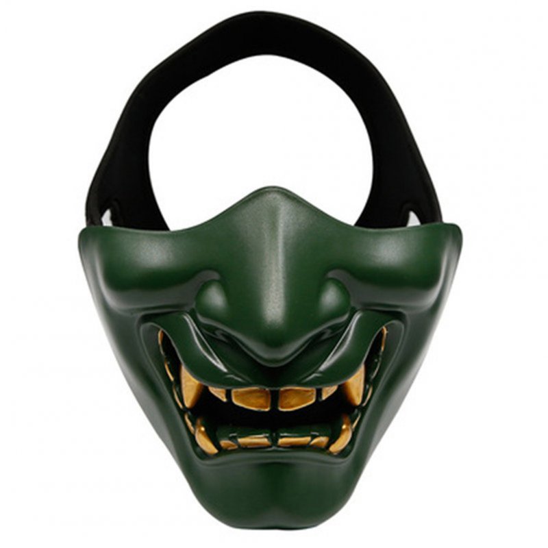 Half Face Mask Lower Face Protective Mask for Airsoft/Paintball/CS Game for Halloween Cosplay Costume Party Movie Prop green