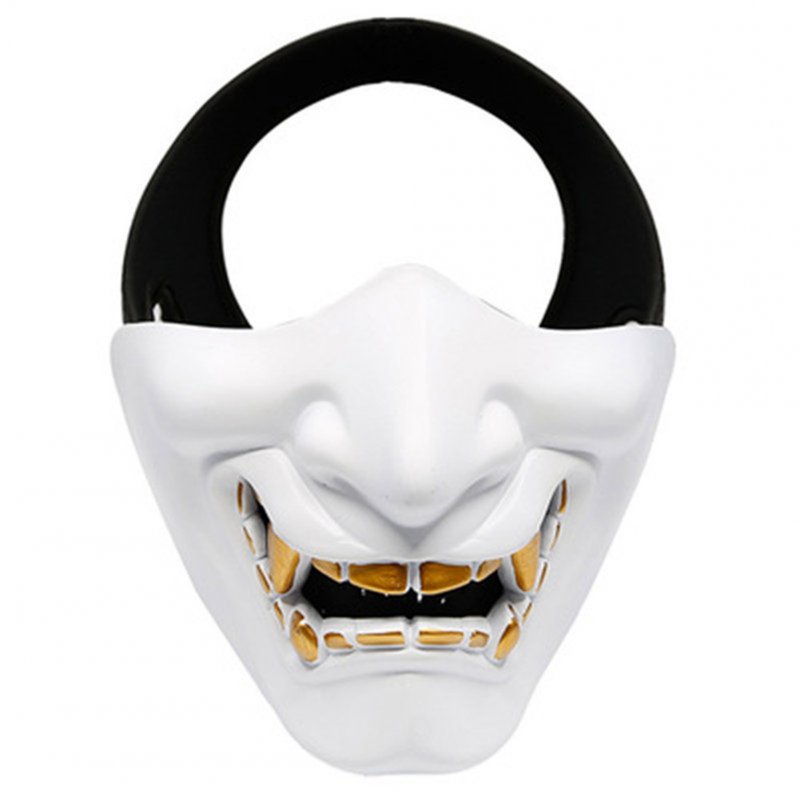 Half Face Mask Lower Face Protective Mask for Airsoft/Paintball/CS Game for Halloween Cosplay Costume Party Movie Prop white