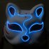 Half Faced LED Light Emitting Japanese styel Mask for Halloween Dress up Party Dance 16X18CM blue