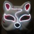 Half Faced LED Light Emitting Japanese styel Mask for Halloween Dress up Party Dance 16X18CM blue