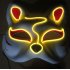 Half Faced LED Light Emitting Japanese styel Mask for Halloween Dress up Party Dance 16X18CM red