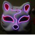 Half Faced LED Light Emitting Japanese styel Mask for Halloween Dress up Party Dance 16X18CM yellow
