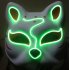 Half Faced LED Light Emitting Japanese styel Mask for Halloween Dress up Party Dance 16X18CM white