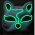 Half Faced LED Light Emitting Japanese styel Mask for Halloween Dress up Party Dance 16X18CM Orange
