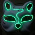 Half Faced LED Light Emitting Japanese styel Mask for Halloween Dress up Party Dance 16X18CM Green