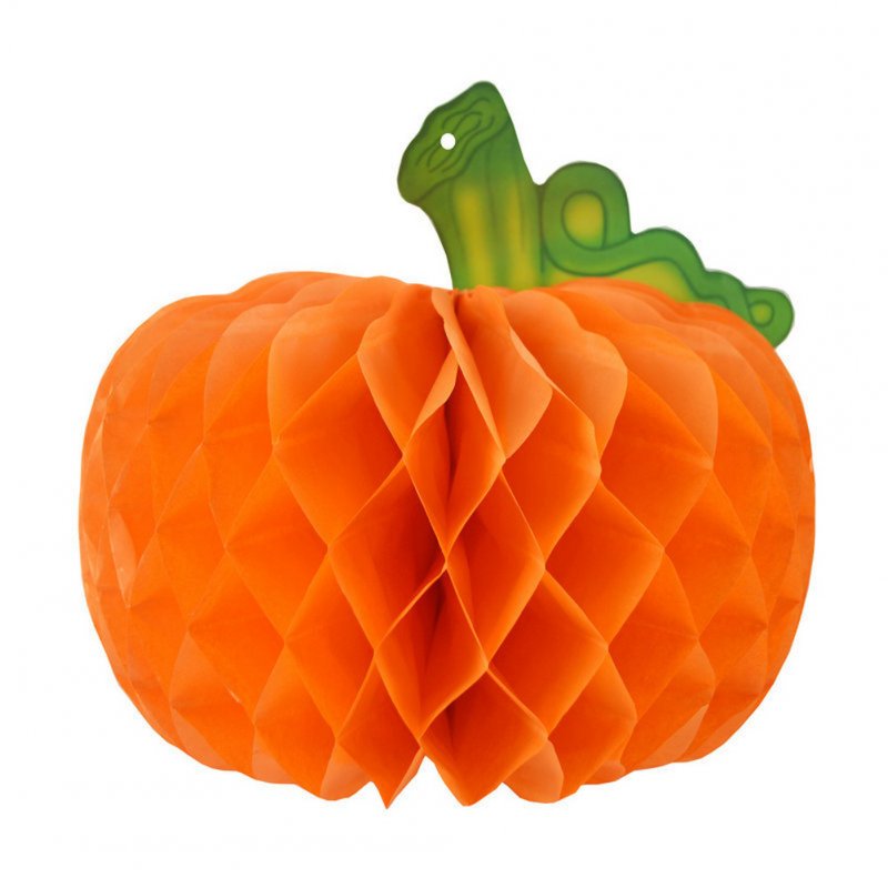 Halloween 25cm Pumpkin-shape Paper Honeycomb Ball Holiday Decoration