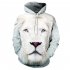 Halloween 3D Printed Lion Hoodie Cool Men Women Casual Hooded Pullover as shown L