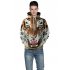 Halloween 3D Printed Tiger Hoodie Animal Cool Long Sleeve Hooded Pullover as shown L