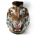 Halloween 3D Printed Tiger Hoodie Animal Cool Long Sleeve Hooded Pullover as shown XL
