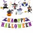 Halloween  Banner Tableware Paper Happy Halloween Banner Pumpkin Balloon Home Decoration Halloween alphabet garland