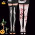 Halloween Bleeding Skeleton Pattern Stocking Cosplay Costume Accessories  Bleeding pattern socks