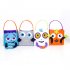 Halloween Candy Felt Holder Bag Square Cartoon Gift Hand Bag Halloween Kids Trick or Treating Bag 26 16CM D white
