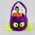 Halloween Candy Plush Basket Funny Pumpkin Cute Bat Plush Bucket With Handle For Halloween Party Favor Supplies Orange Pumpkin Basket 26cm85g As shown