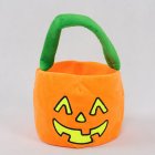 Halloween Candy Plush Basket Funny Pumpkin Cute Bat Plush Bucket With Handle For Halloween Party Favor Supplies Orange Pumpkin Basket 26cm85g As shown