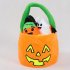 Halloween Candy Plush Basket Funny Pumpkin Cute Bat Plush Bucket With Handle For Halloween Party Favor Supplies Orange Basket with 5 dolls As shown