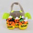 Halloween Candy Plush Basket Funny Pumpkin Cute Bat Plush Bucket With Handle For Halloween Party Favor Supplies Orange Basket with 5 dolls As shown