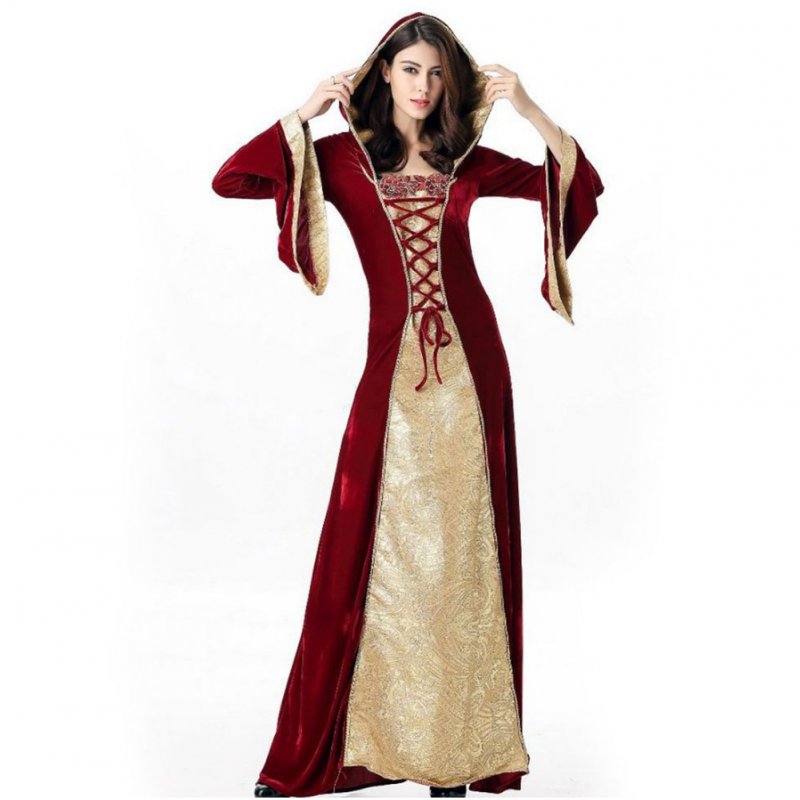 Halloween Carnival Court Costume Queen Dress Performance Show Costume Halloween Costumes for Women As shown_XL