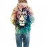 Halloween Christmas Men Women 3D Print Lion Hoodie Cool Fashionable Hooded Pullover Sweatshirts Tops WE197 XL