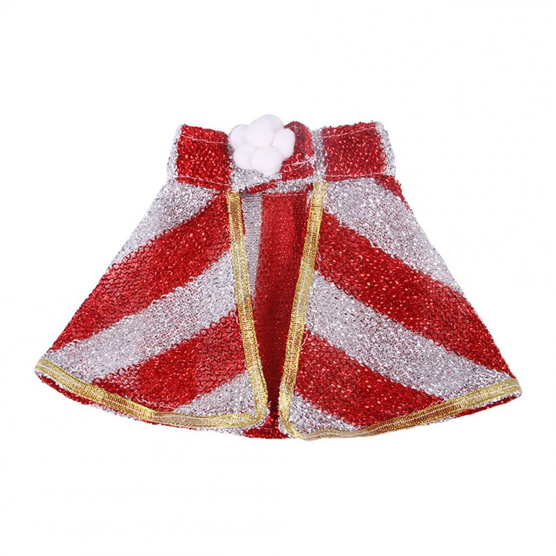 Halloween Christmas Pet Cape Cloak Puppy Cat Outfit Dress Up Coat Costume Red and white strips_M