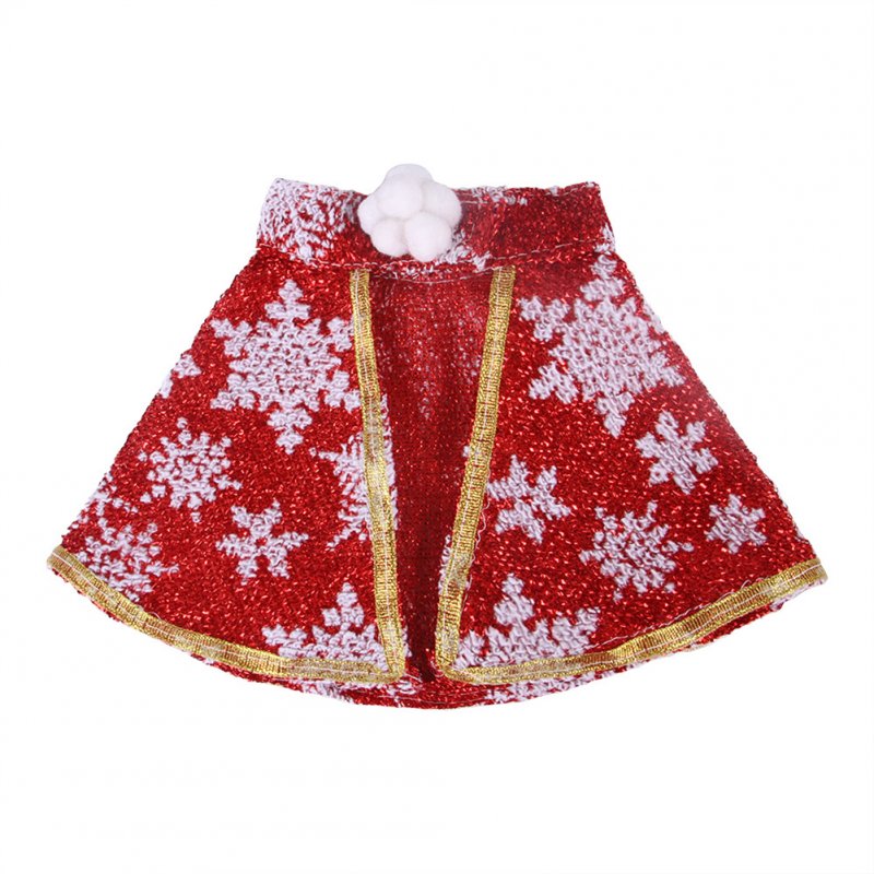 Halloween Christmas Pet Cape Cloak Puppy Cat Outfit Dress Up Coat Costume Red snowflake_L