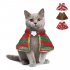 Halloween Christmas Pet Cape Cloak Puppy Cat Outfit Dress Up Coat Costume Red and white strips S