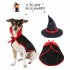 Halloween Costume Cat Cloak With Devil Horn Hat Funny Witch Cape Cute Cat Dog Clothes For Halloween Cosplay Party Suit  hat   cloak  L